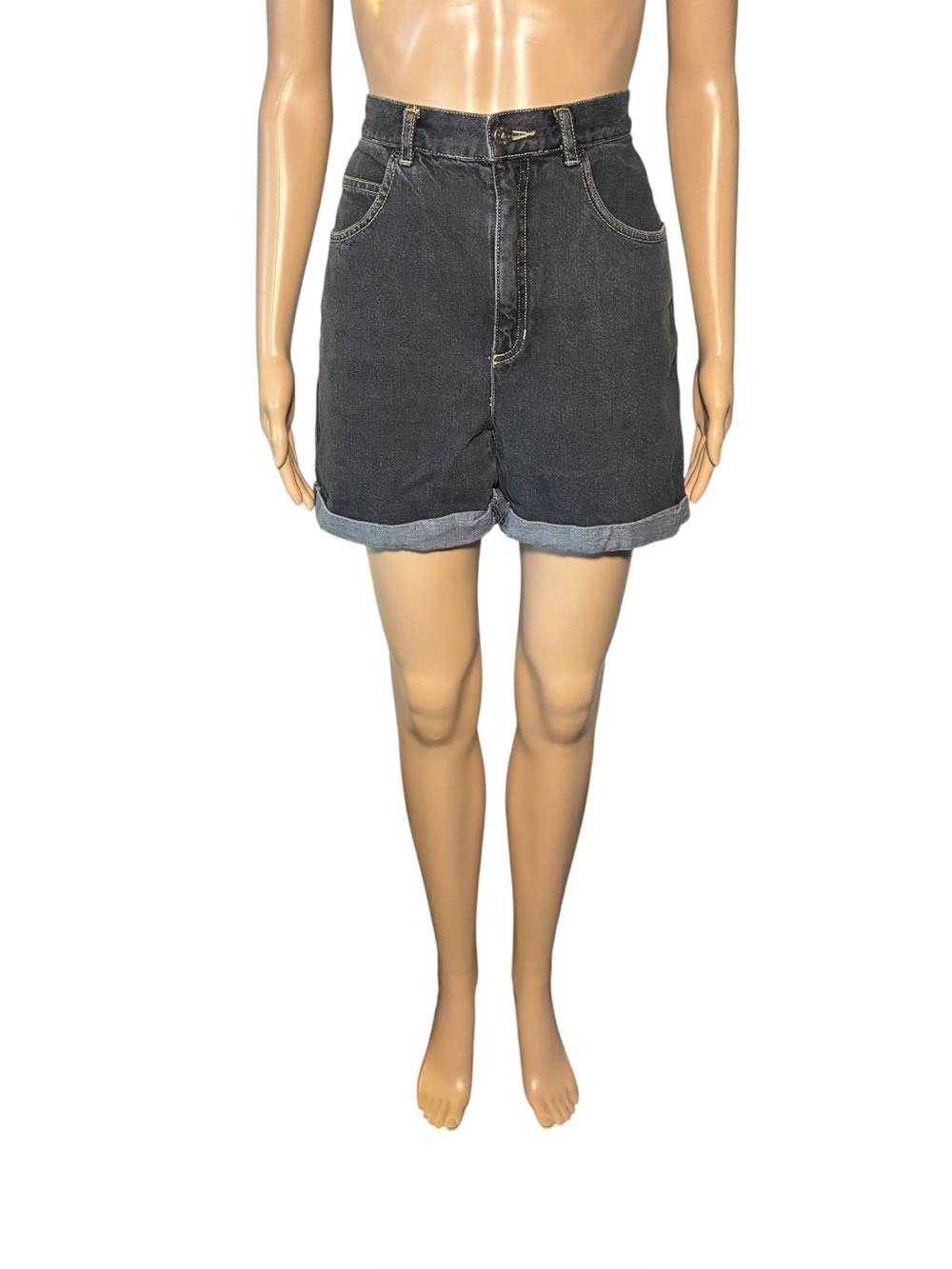 Vintage Lizwear Women's Denim Shorts 10 Zip Fly 100% Cotton High Rise 5-Pockets